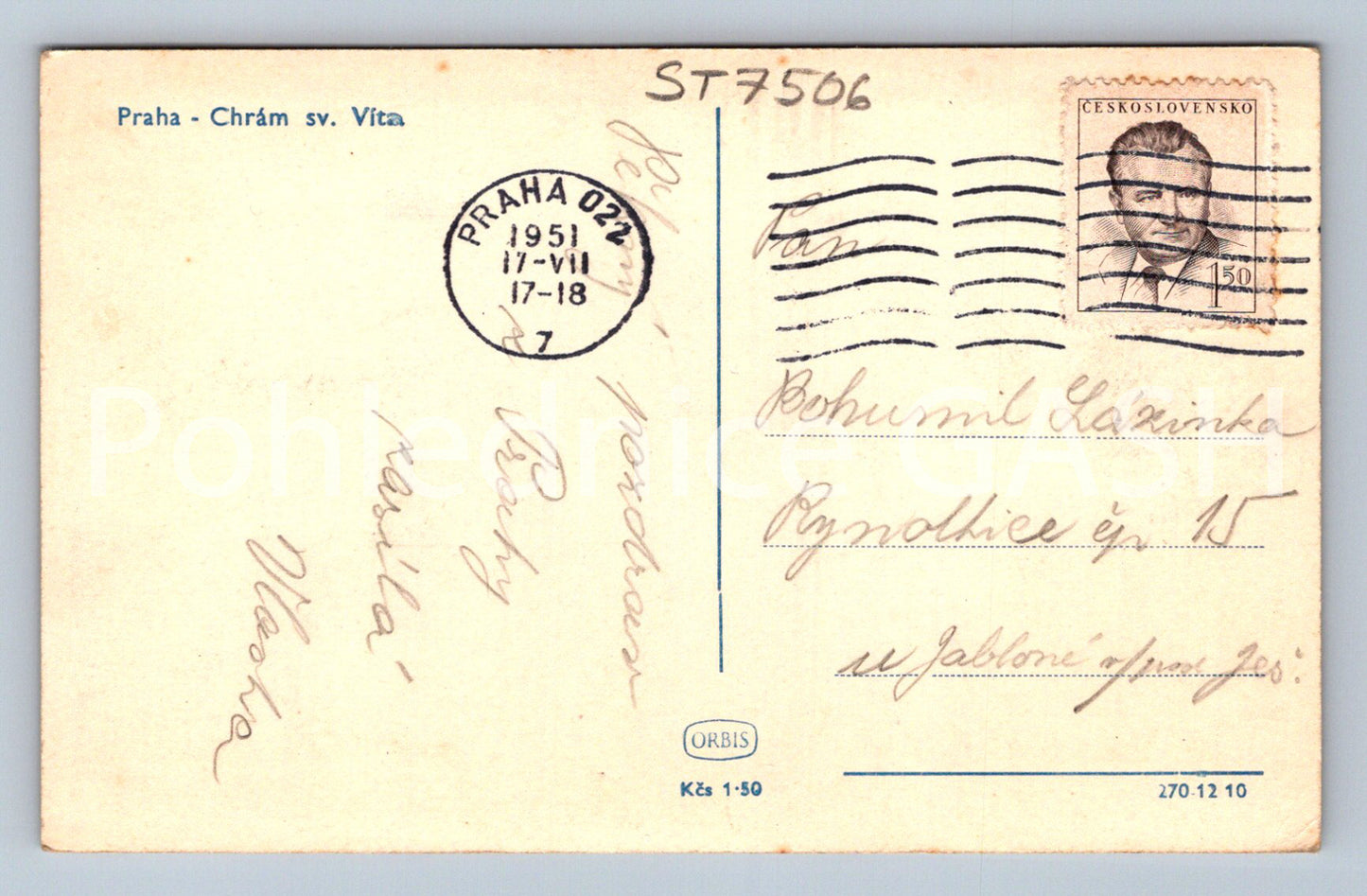 Postcard PRAGUE (ST7506)