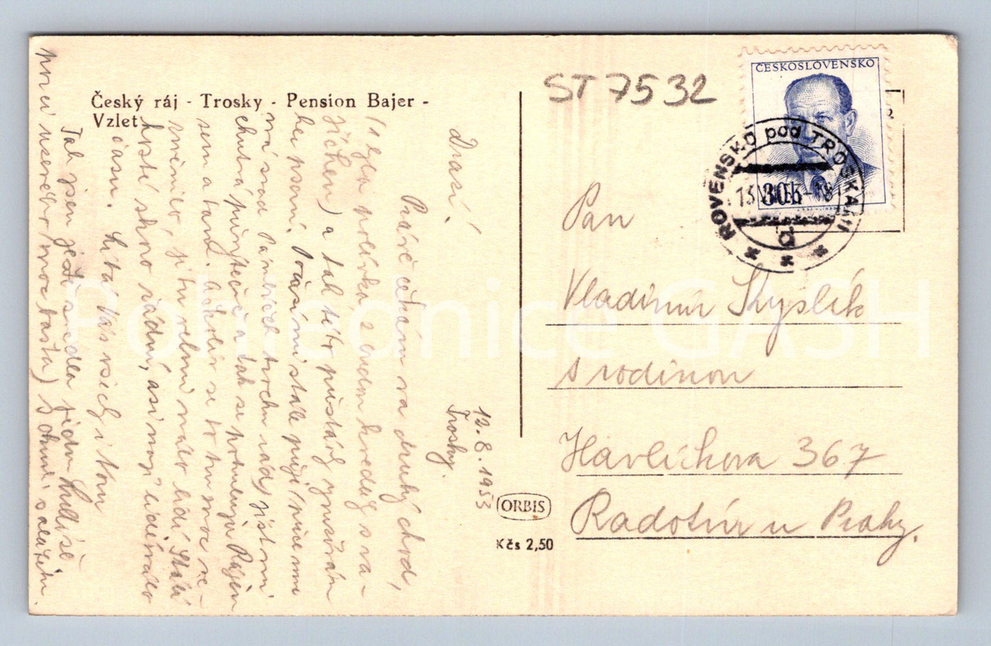 Postcard BOHEMIAN PARADISE - RUINS - PENSION BAJER (ST7532)