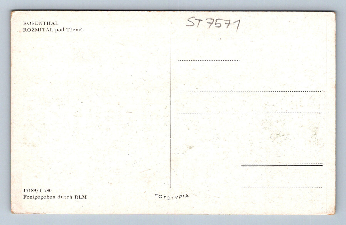 Postcard ROŽMITÁL POD TŘEMŠÍNEM (ST7571)