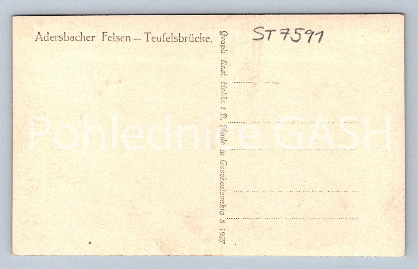 Postcard ADERSPAŠSKÉ SKÁLY (ST7591)