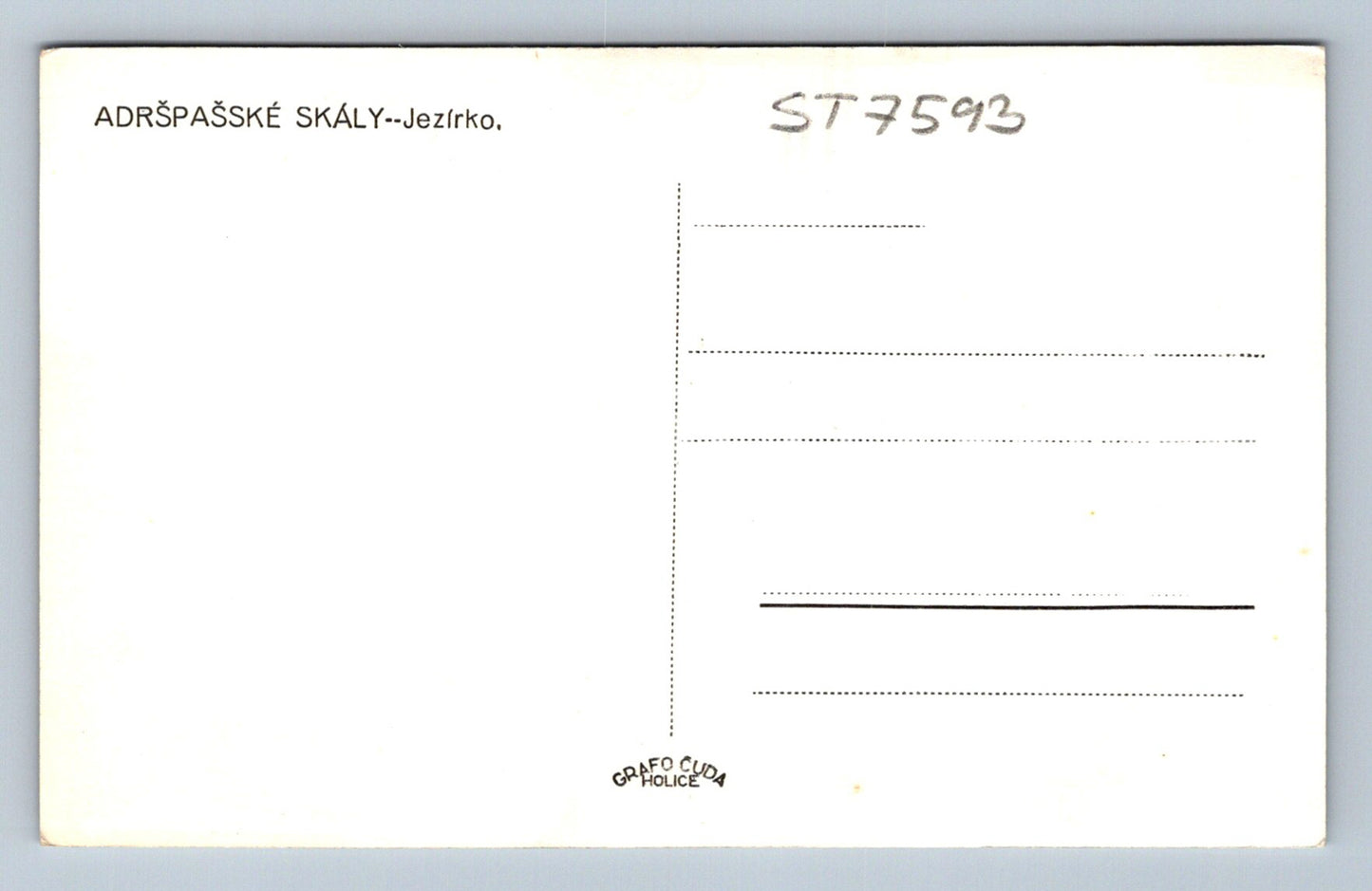 Postcard ADERSPAŠSKÉ SKÁLY (ST7593)