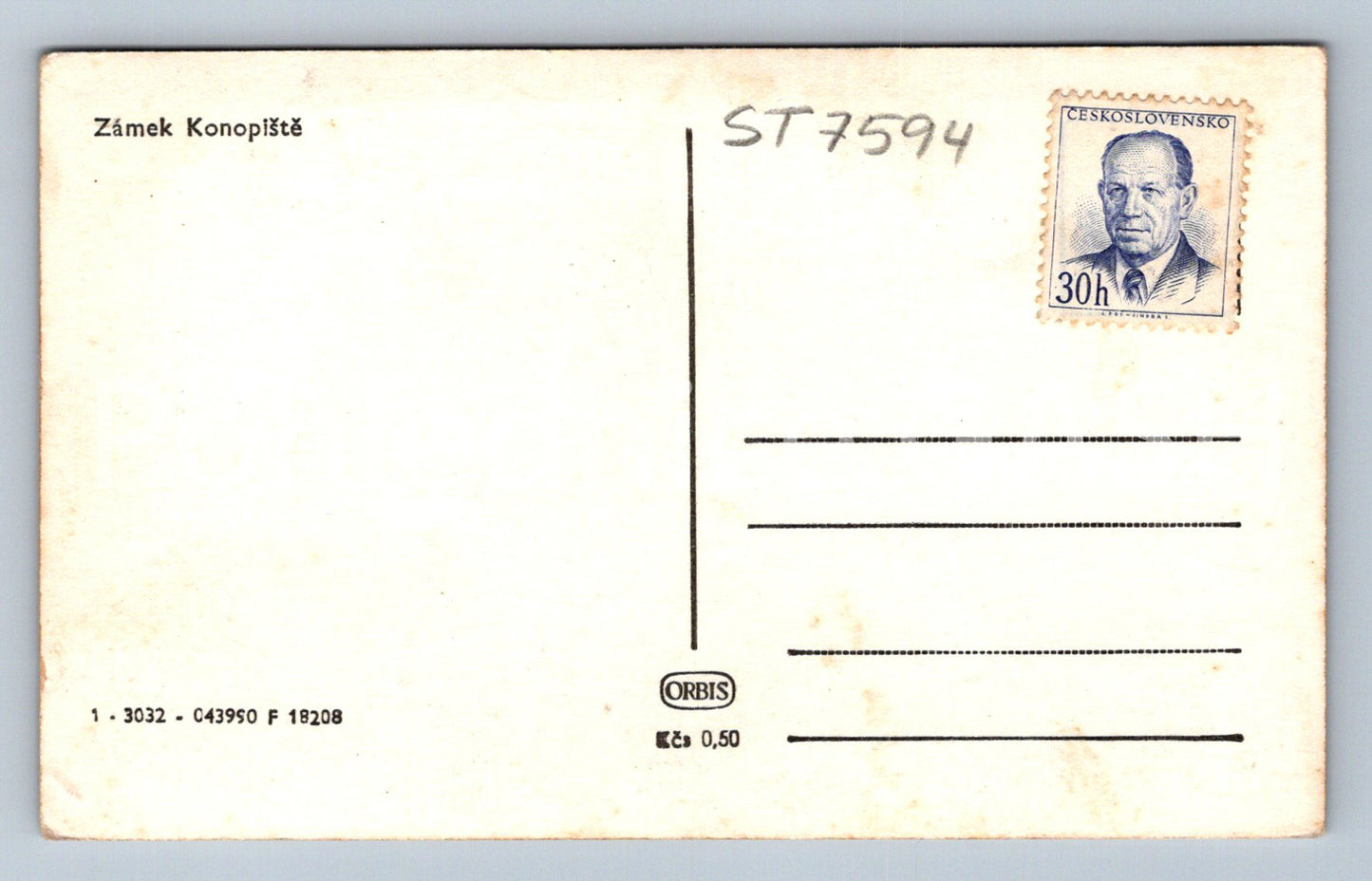 Postcard KONOPIŠTĚ CASTLE (ST7594)