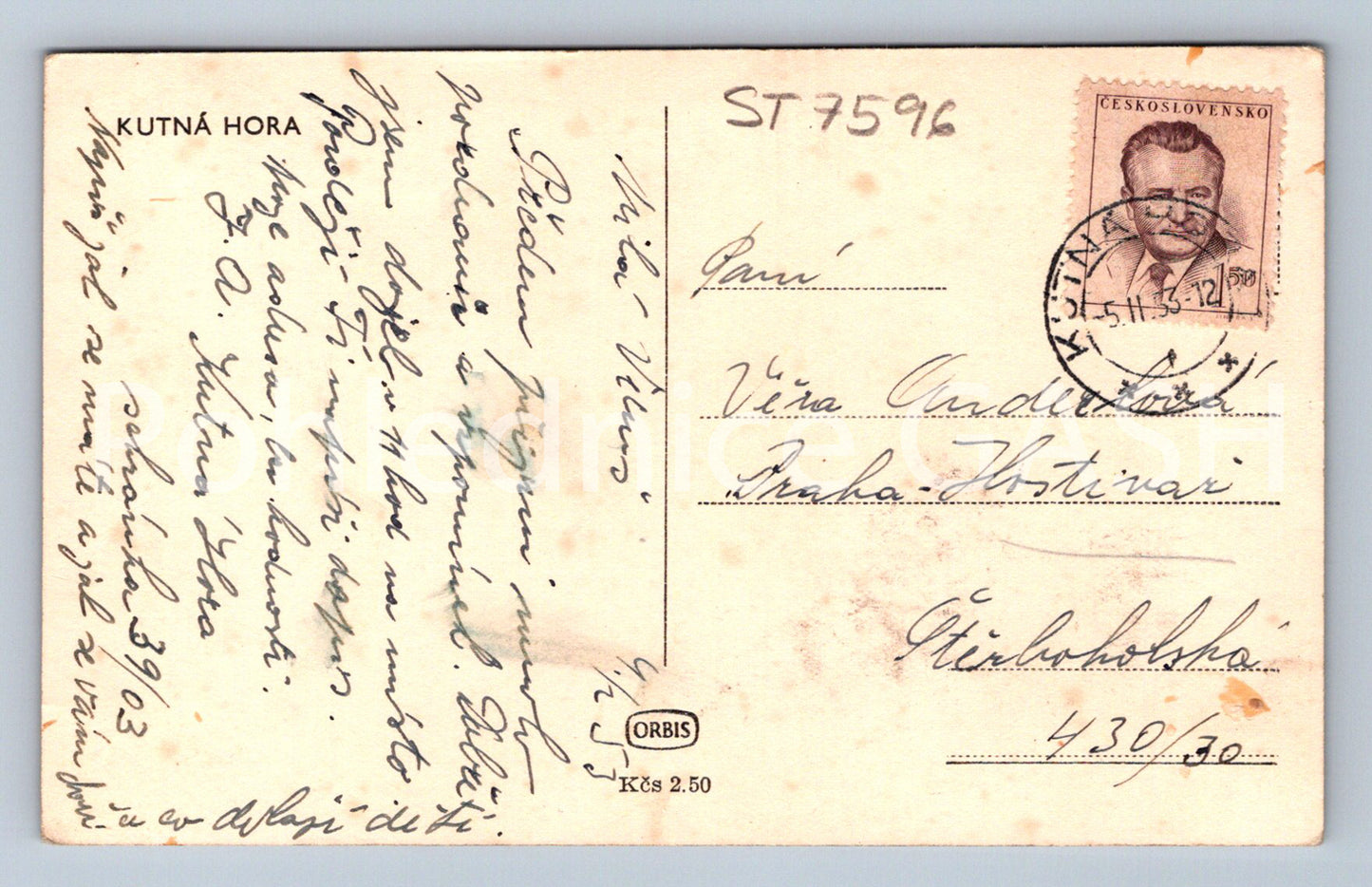 Postcard KUTNÁ HORA (ST7596)