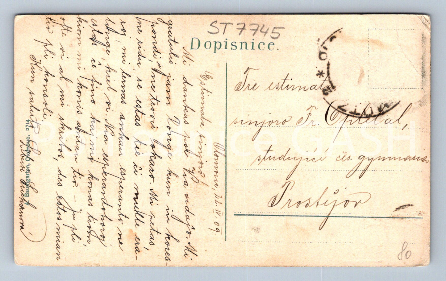 Postcard OLOMOUC (ST7745)