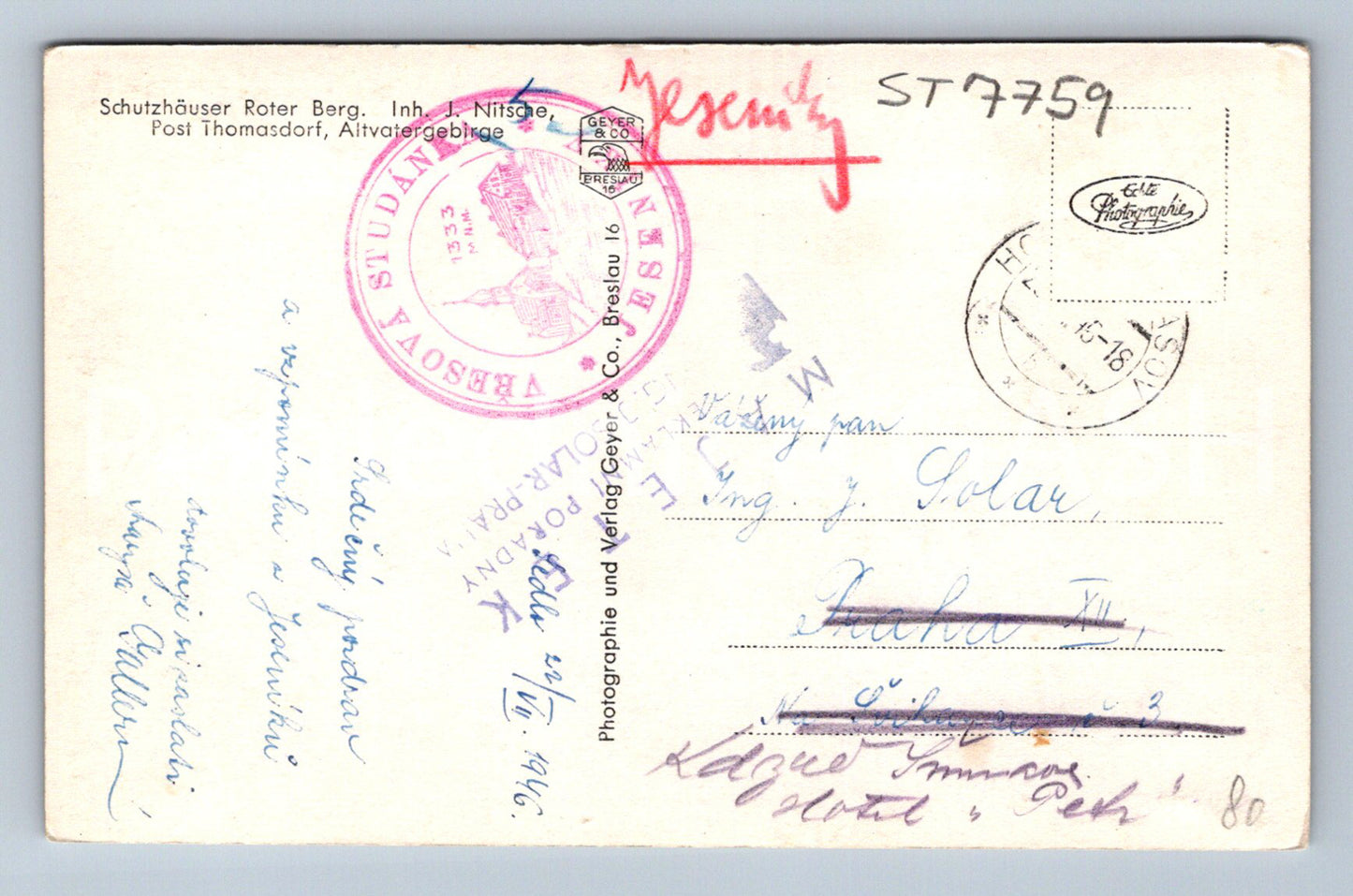 Postcard ROTER GERG (ST7759)