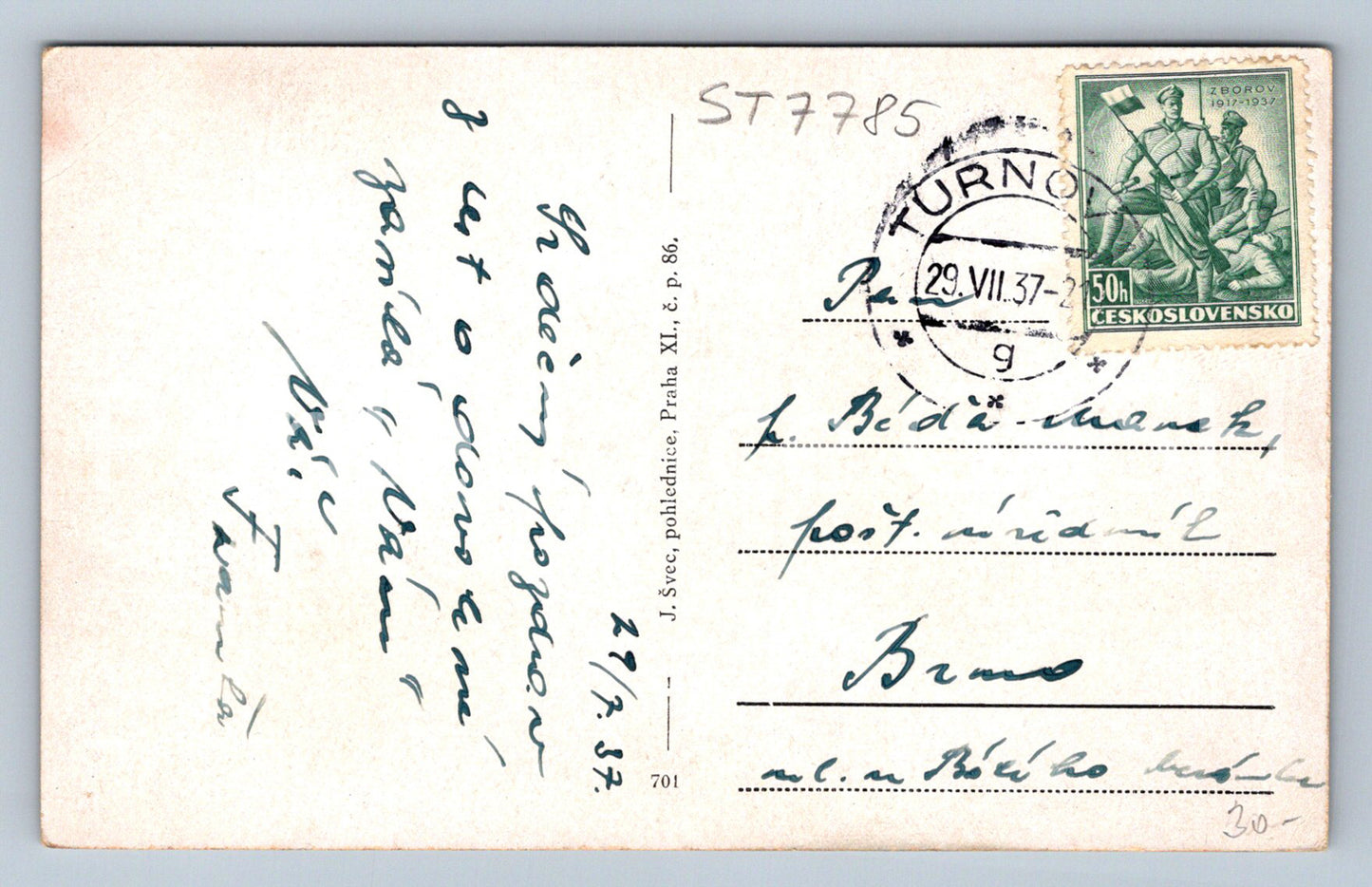 Postcard TURNOV (ST7785)
