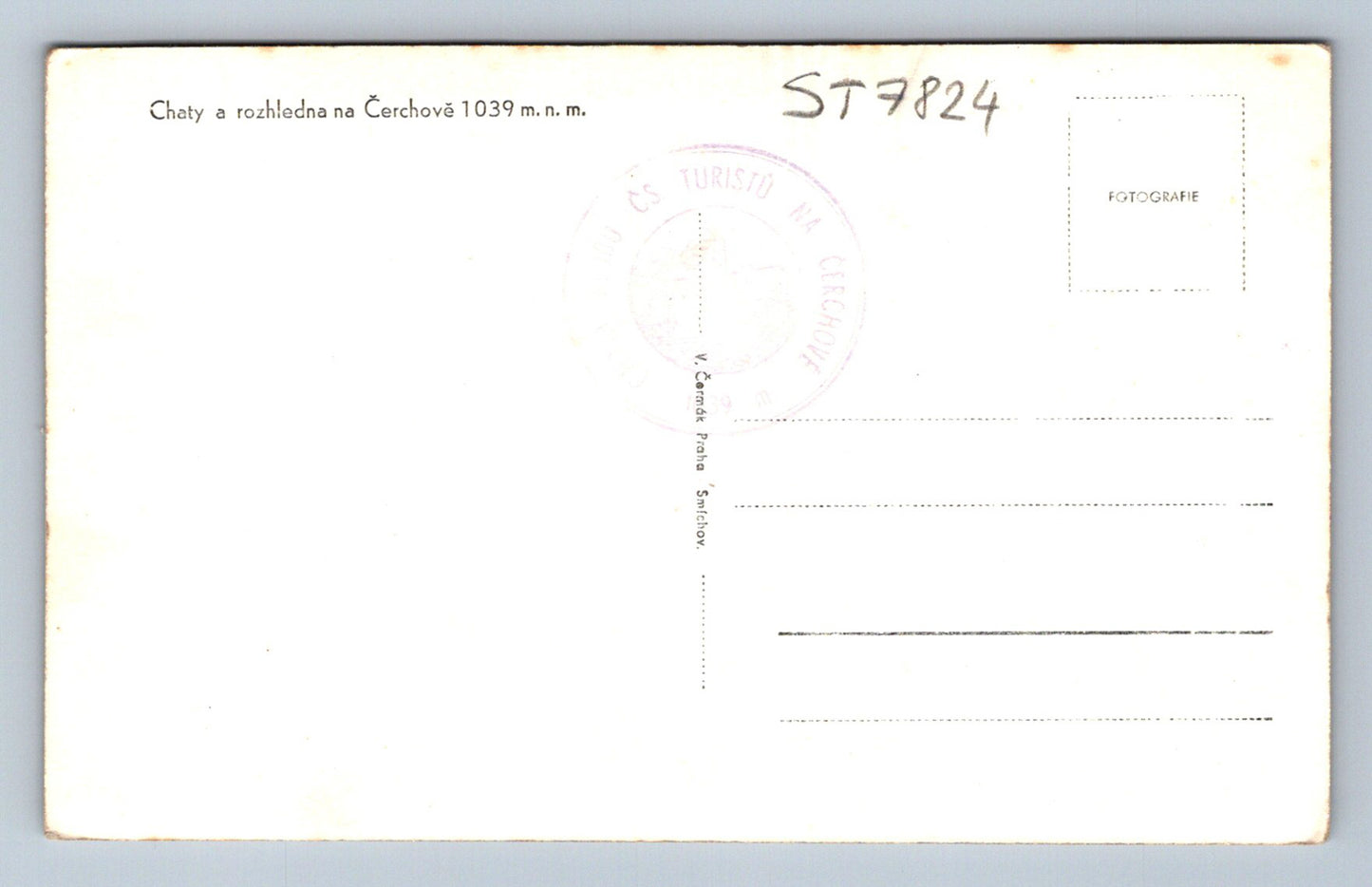 Postcard COTTAGES IN ČERCHOVĚ (ST7824)