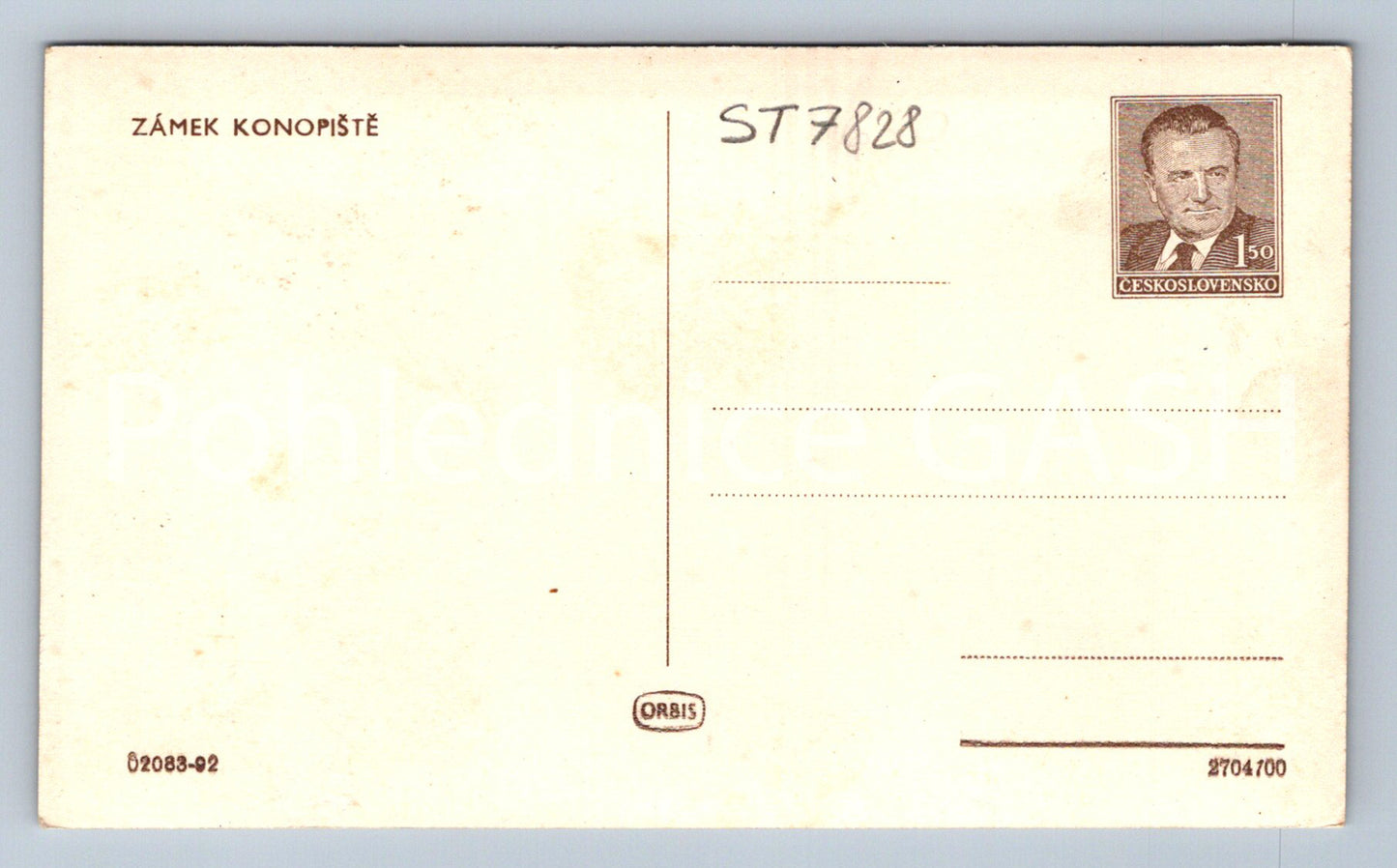 Postcard KONOPIŠTĚ CASTLE (ST7828)