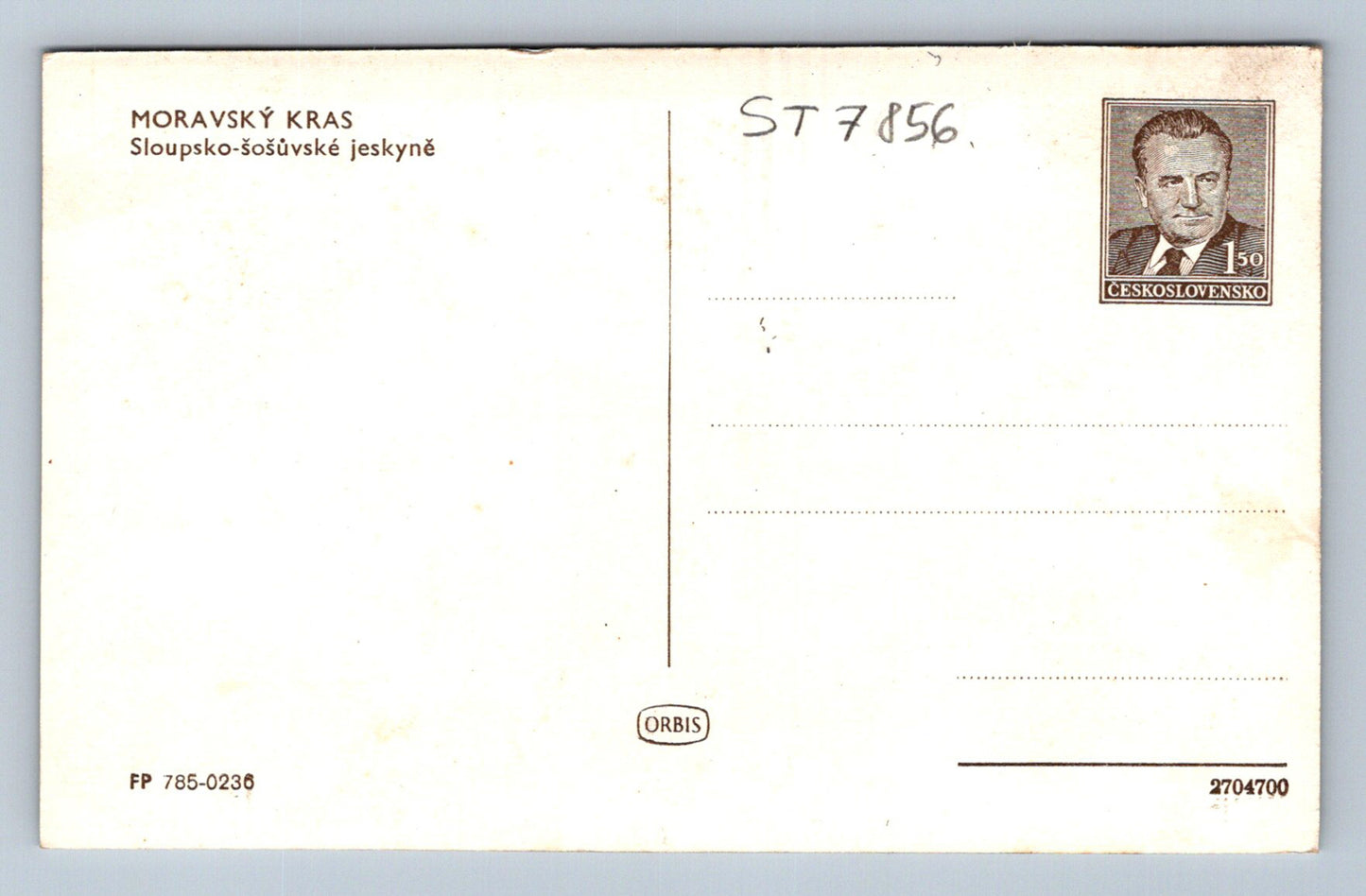 Postcard MORAVIAN KRAS (ST7856)