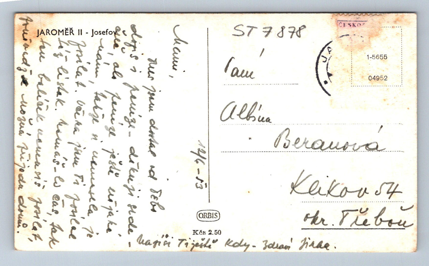 Postcard JOROMĚŘ II - JOSEPH (ST7878)
