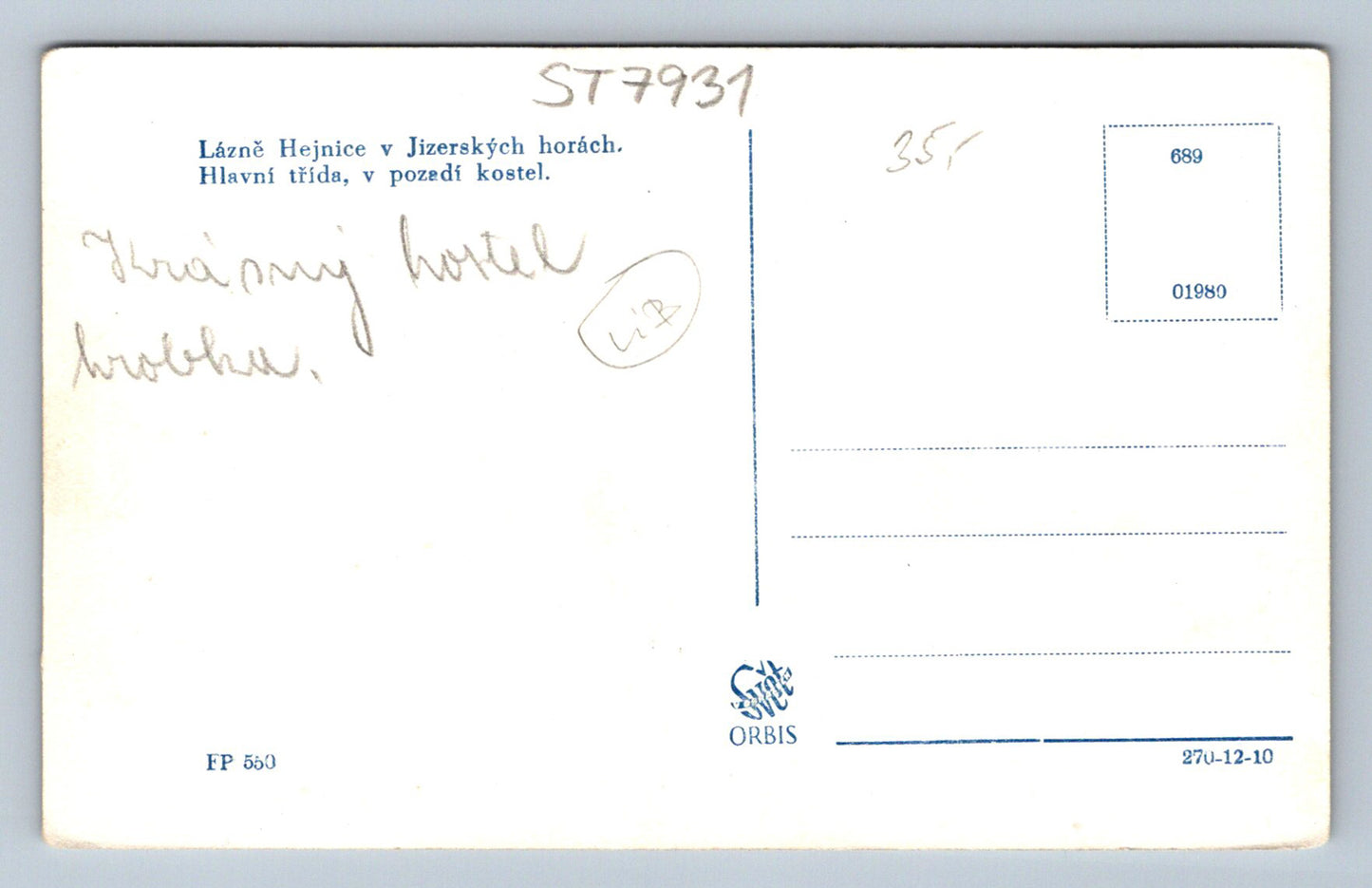 Postcard HEJNICE SPA IN THE JIZER MOUNTAINS (ST7931)