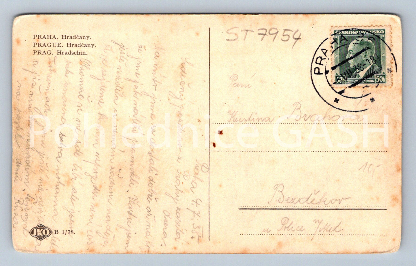 Postcard PRAGUE (ST7954)