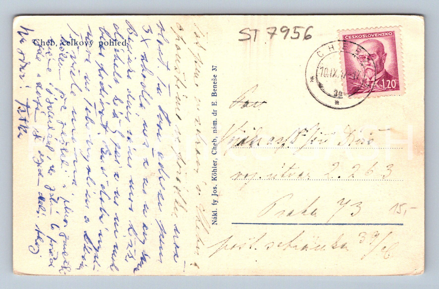 Postcard CHEB (ST7956)