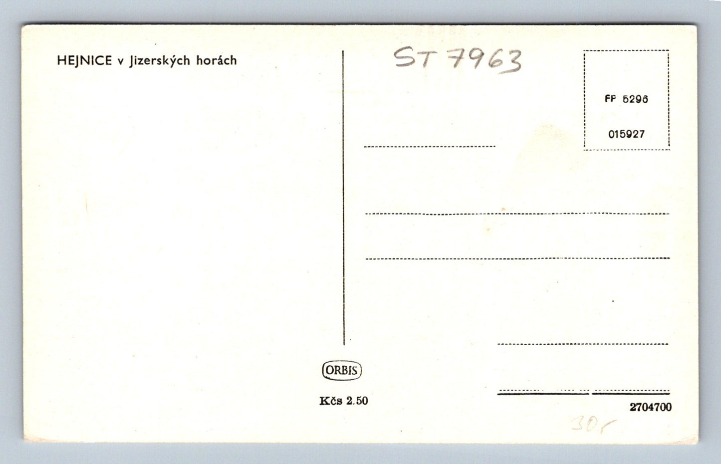 Postcard HEJNICE IN THE JIZER MOUNTAINS (ST7963)