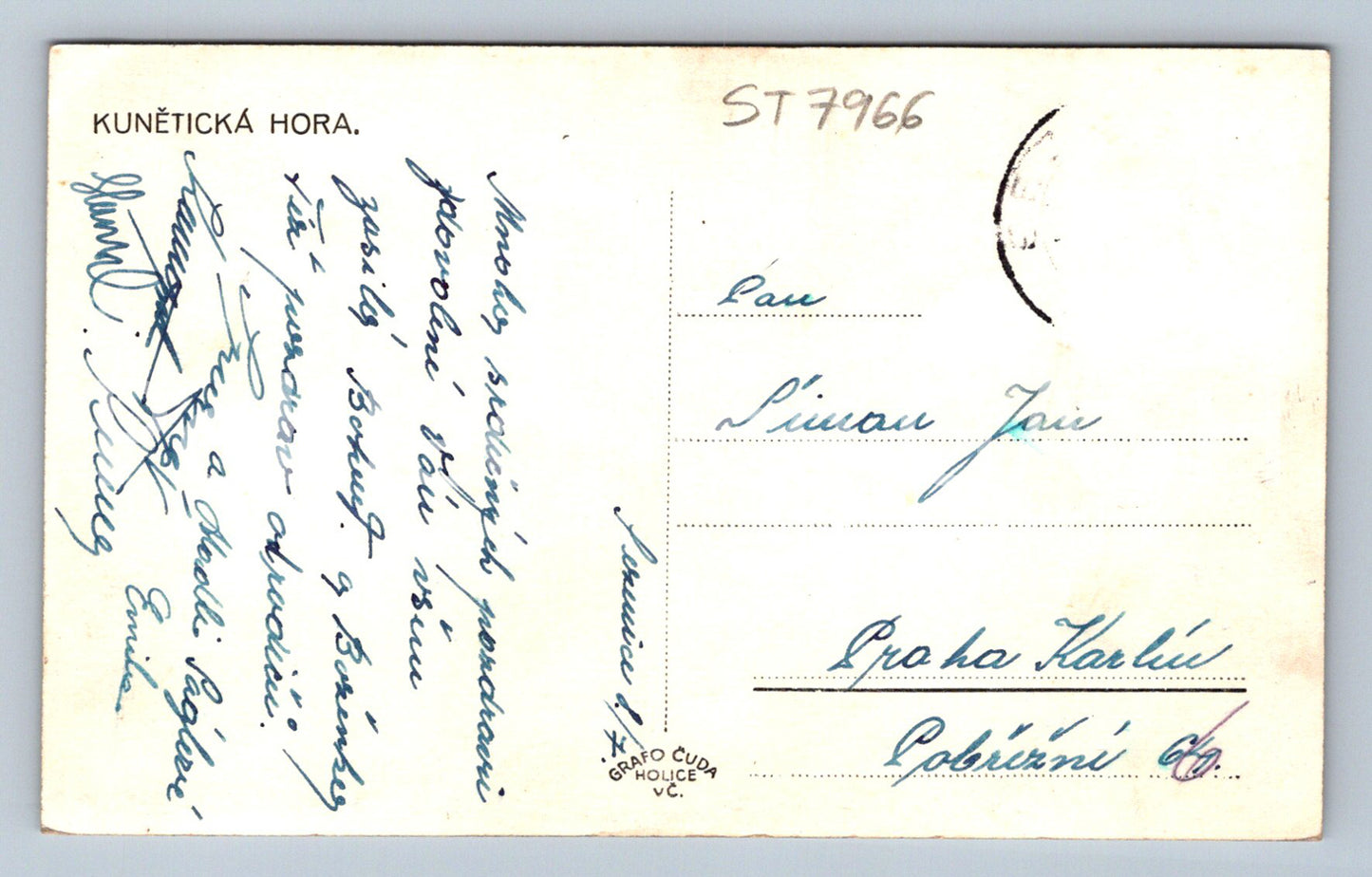 Postcard KUNĚTICKÁ HORA (ST7966)