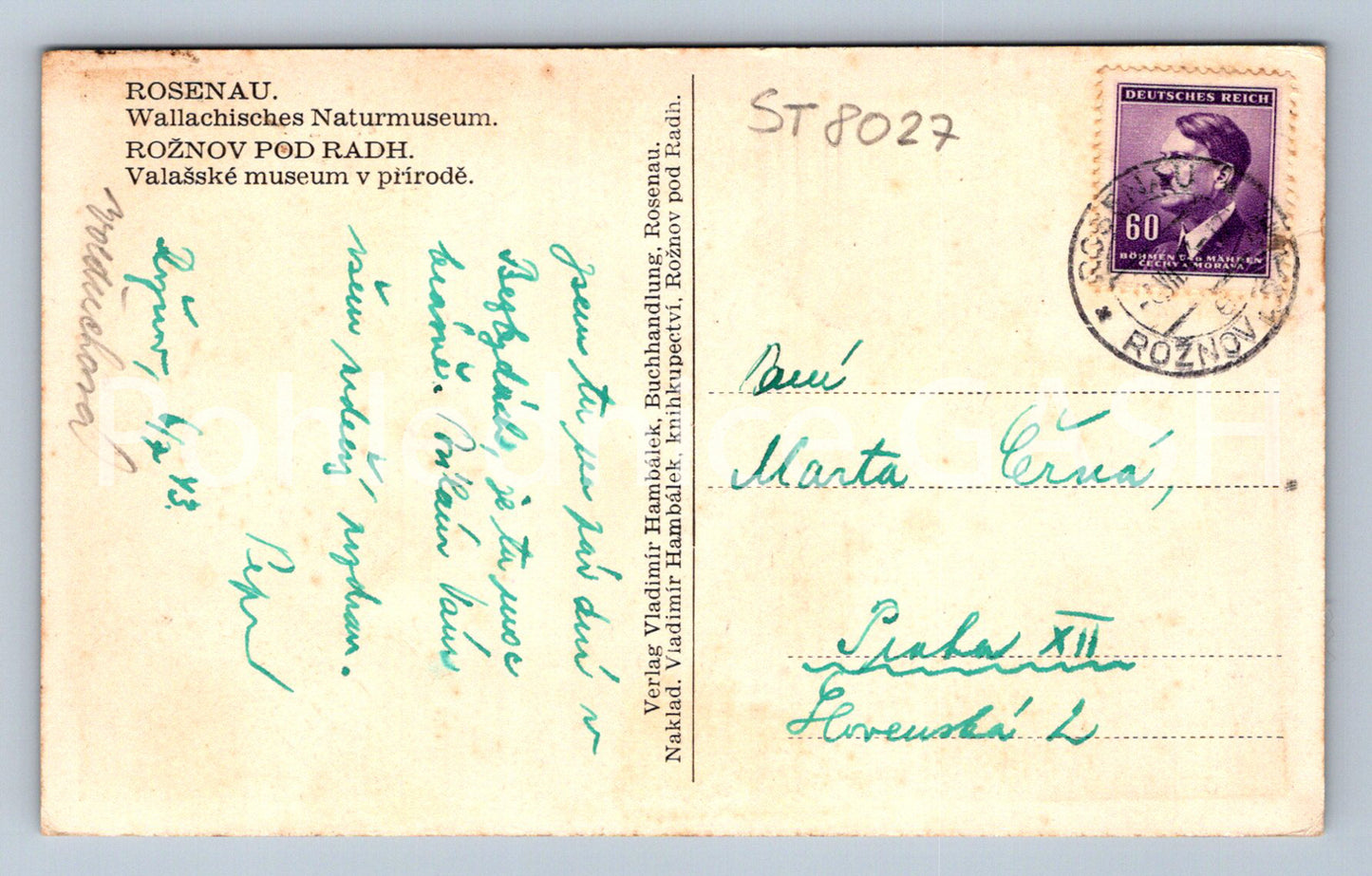 Postcard ROŽNOV POD RADHOŠTĚM (ST8027)