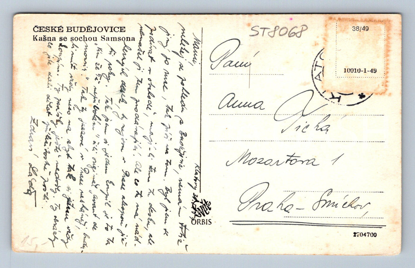 Postcard ČESKÁ BUDĚJOVICE (ST8068)