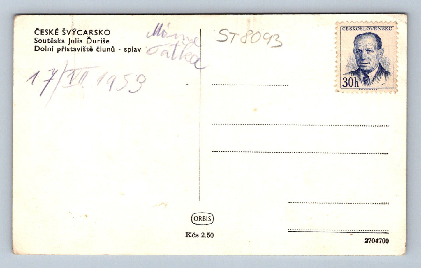 Postcard BOHEMIAN SWITZERLAND (ST8093)