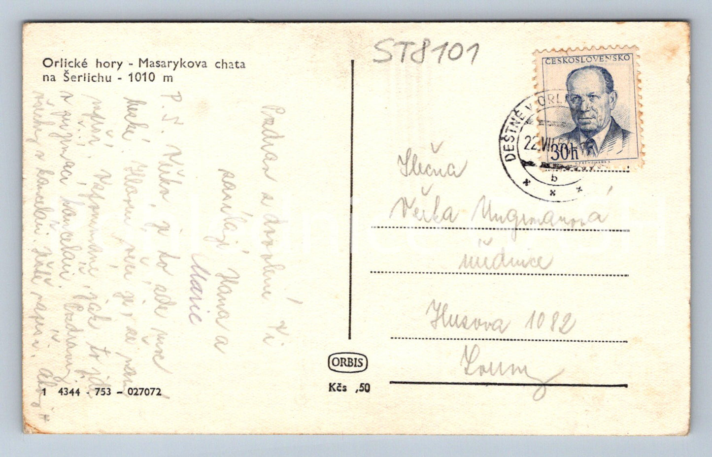 Postcard ORLICKÉ HORY (ST8101)