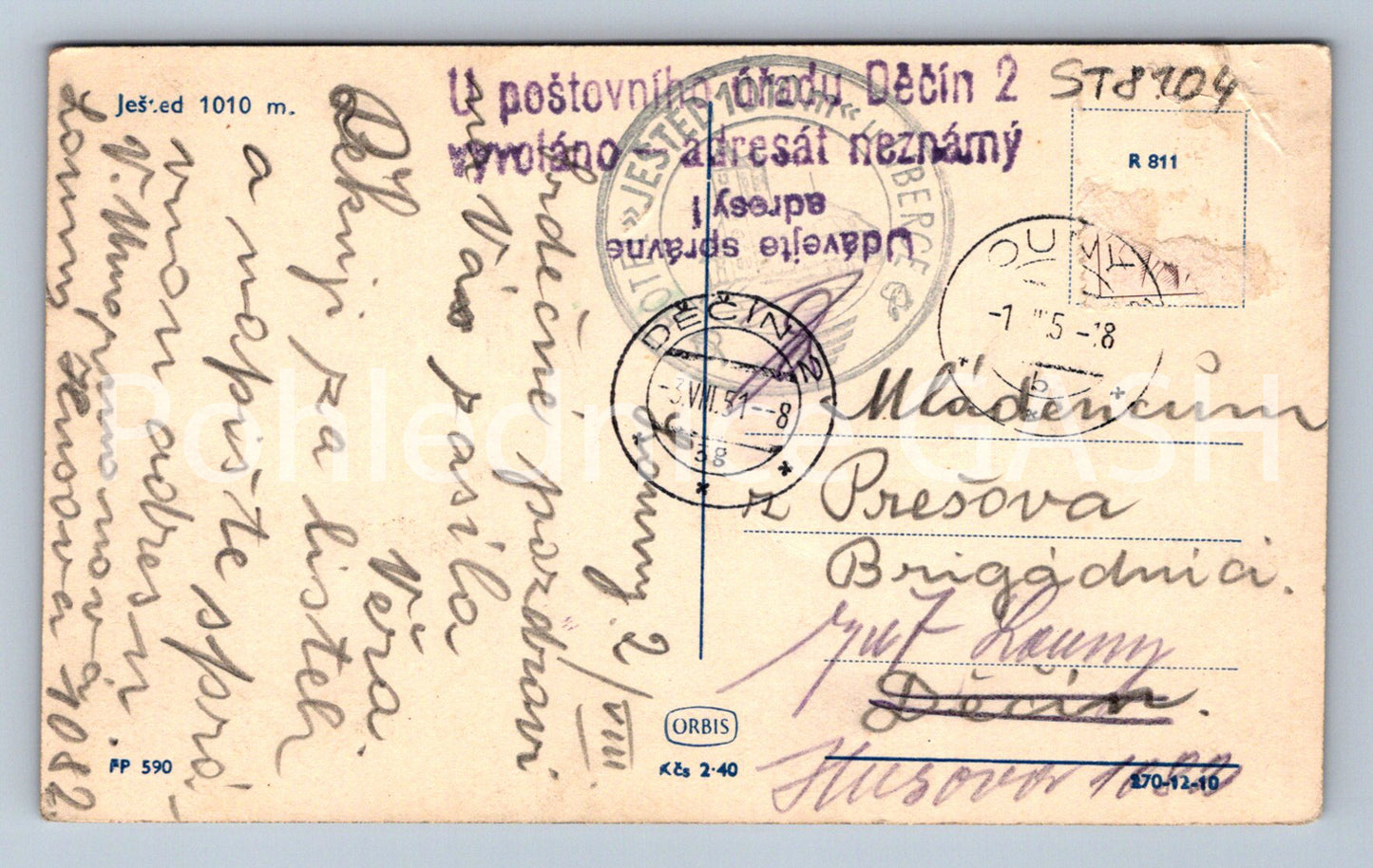 Postcard JEŠTĚD (ST8104)
