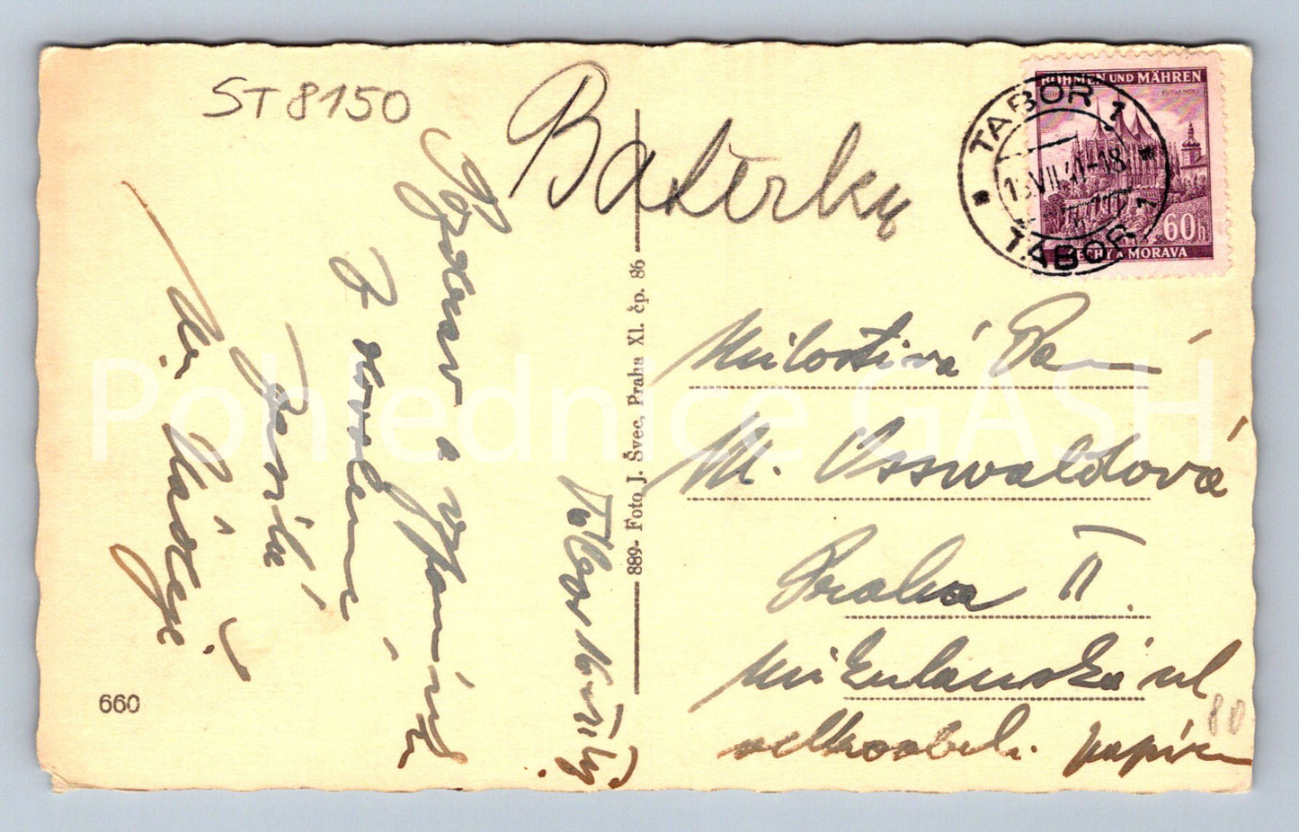 Postcard TÁBOR (ST8150)