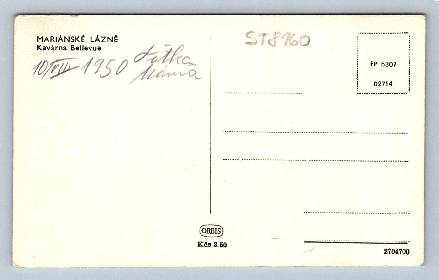 Postcard MARIANSKÉ LÁZNĚ (ST8160)