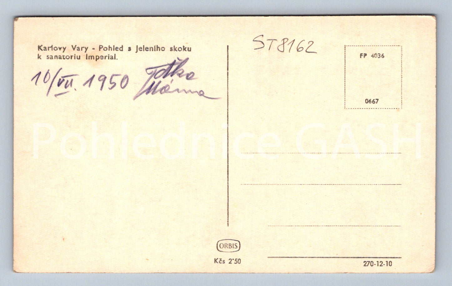 Postcard KARLOVY VARY (ST8162)