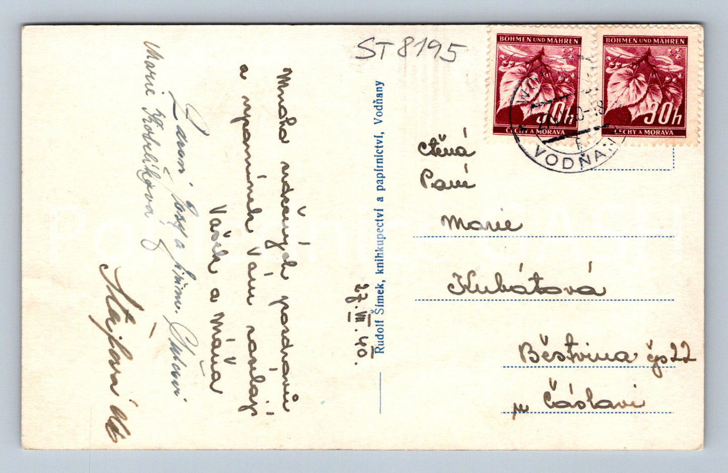 Postcard VODŇANY (ST8195)