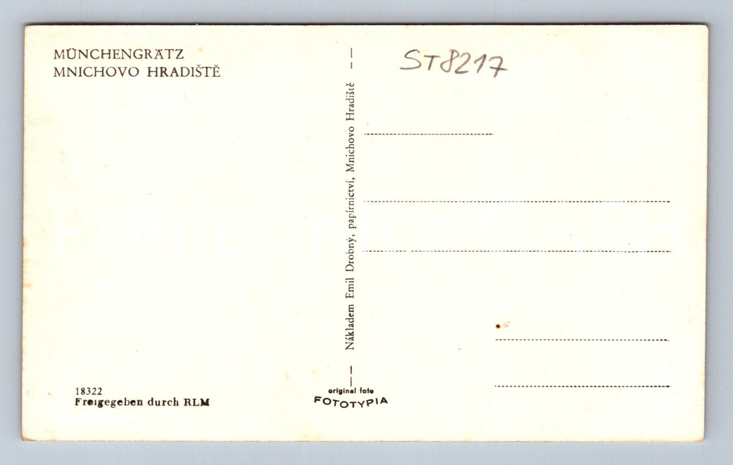 Postcard MUNICH FORTRESS (ST8217)