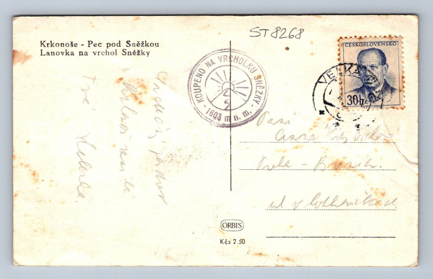 Pohlednice KRKONOŠE - PEC POD SNĚŽKOU (ST8268)