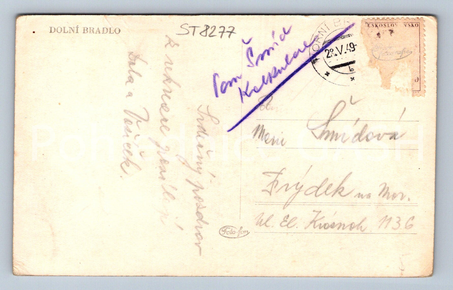 Pohlednice DOLNÍ BRADLO (ST8277)