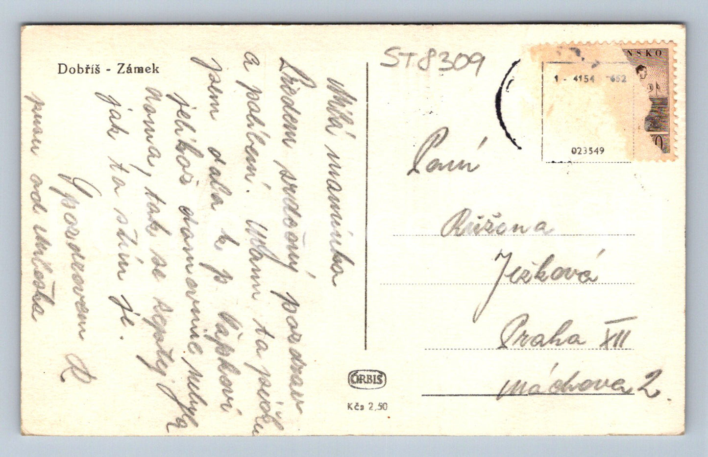 Pohlednice DOBŘÍŠ - ZÁMEK (ST8309)