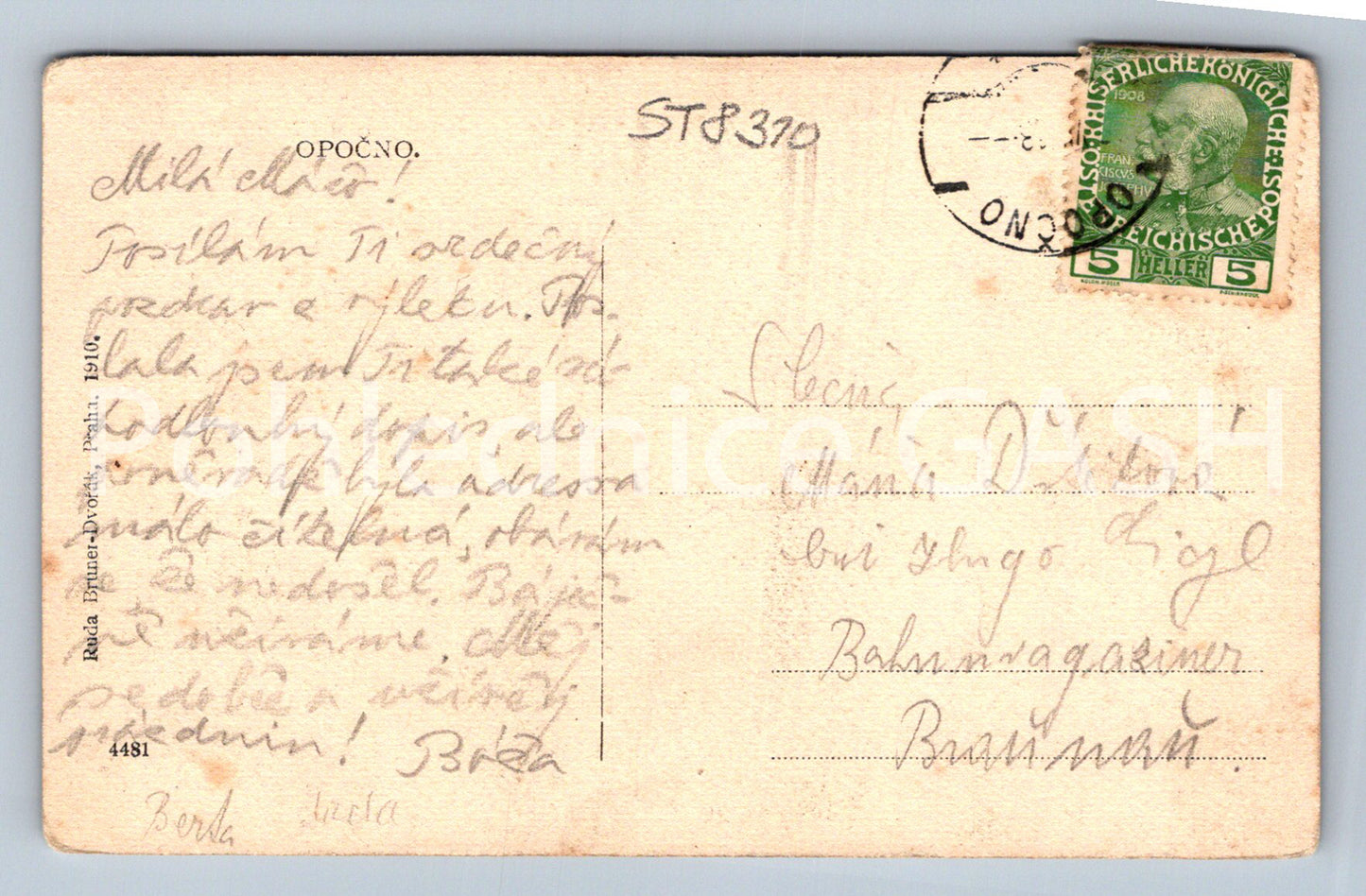 Pohlednice OPOČNO (ST8310)