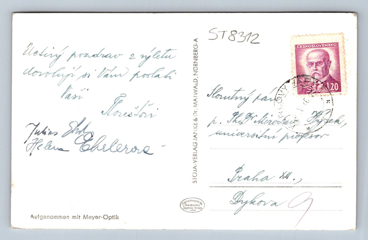 Pohlednice KARLOVY VARY (ST8312)