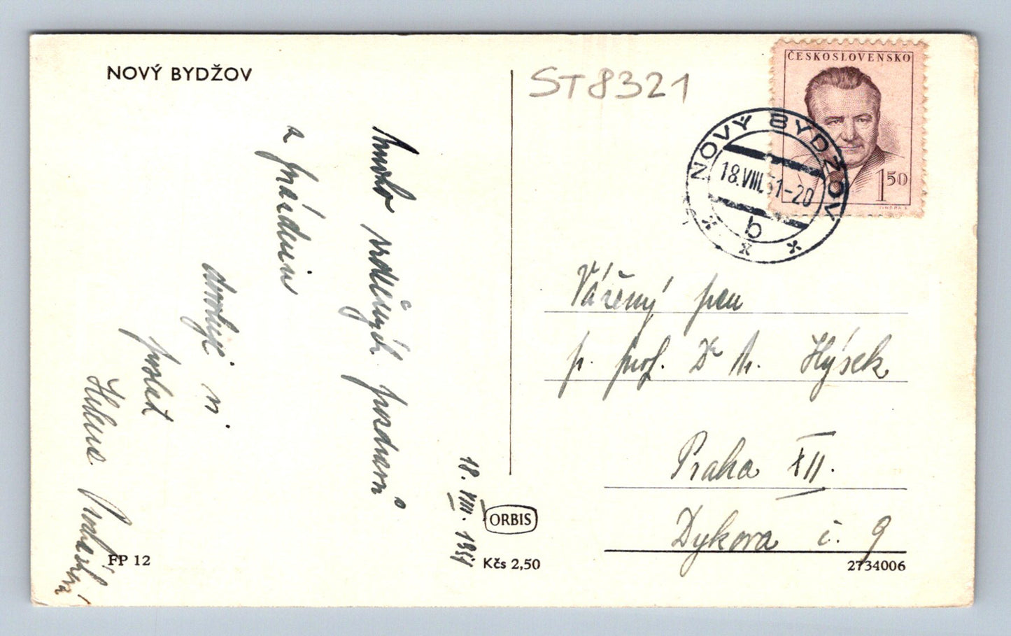 Pohlednice NOVÝ BYDŽOV (ST8321)