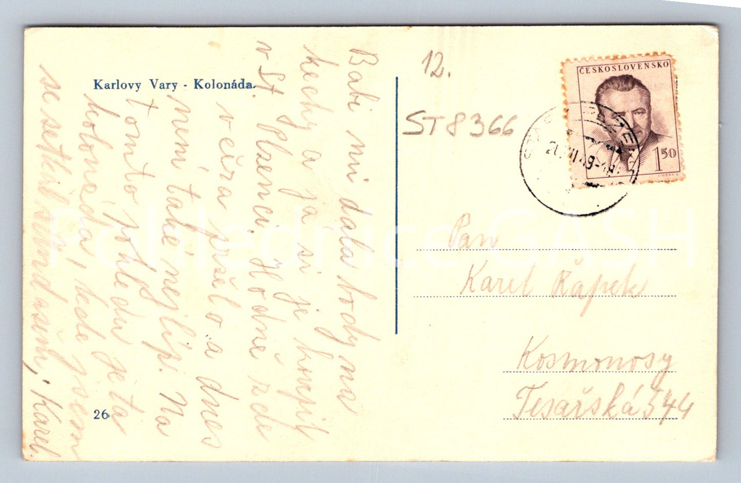 Pohlednice KARLOVY VARY (ST8366)