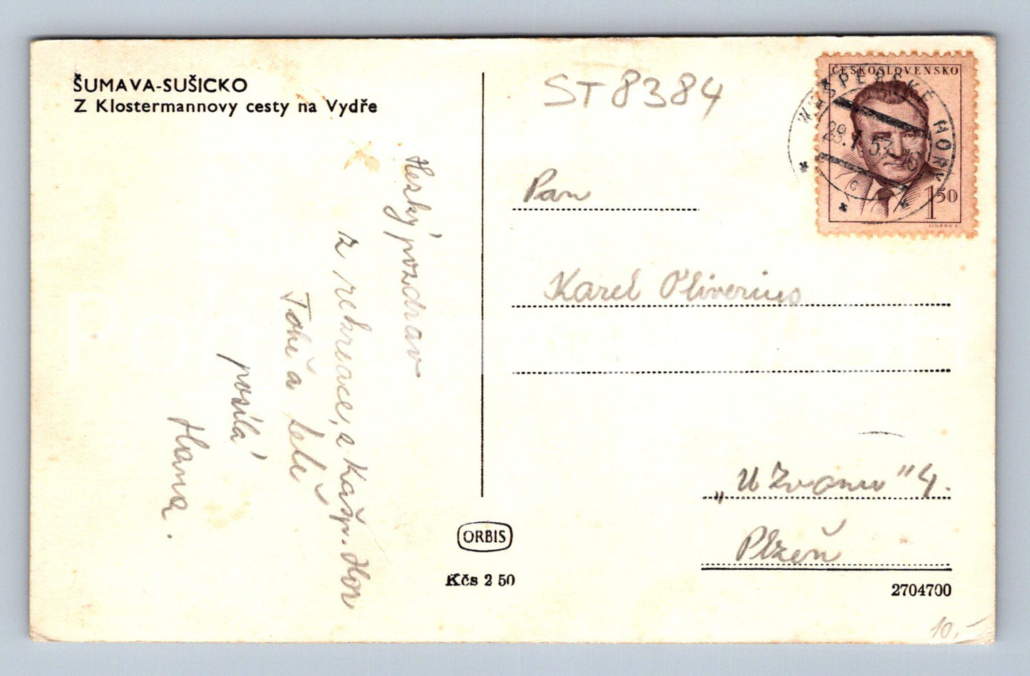 Pohlednice ŠUMAVA - SUŠICKO (ST8384)