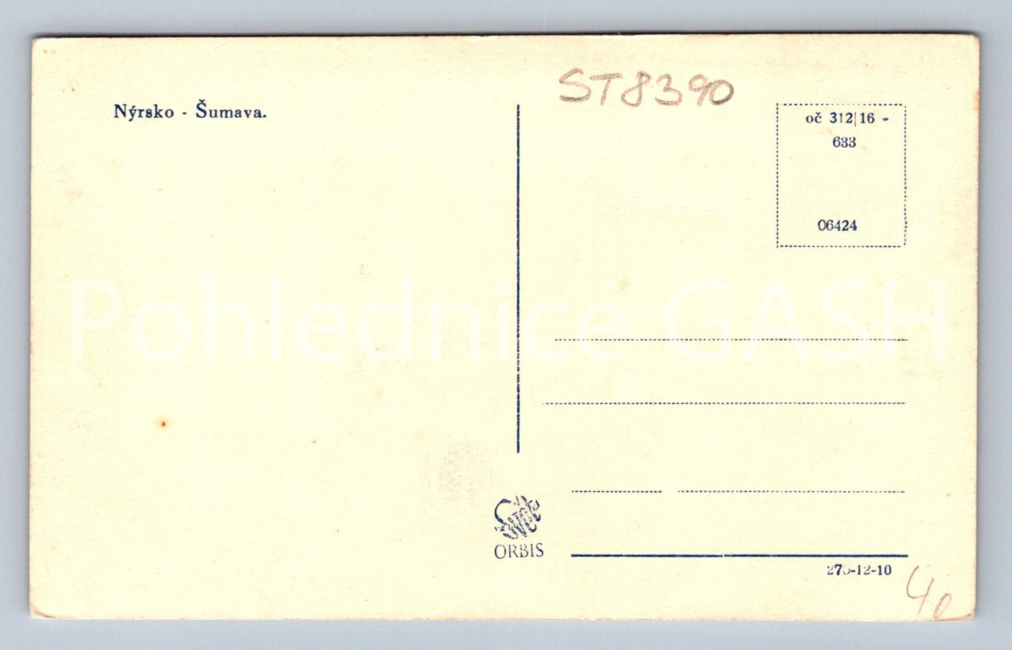Pohlednice NÝRSKO - ŠUMAVA (ST8390)