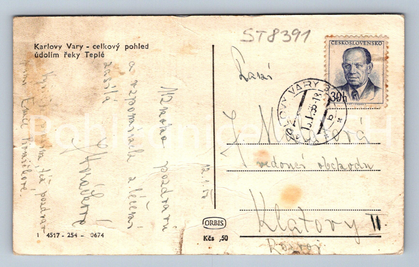 Pohlednice KARLOVY VARY (ST8391)