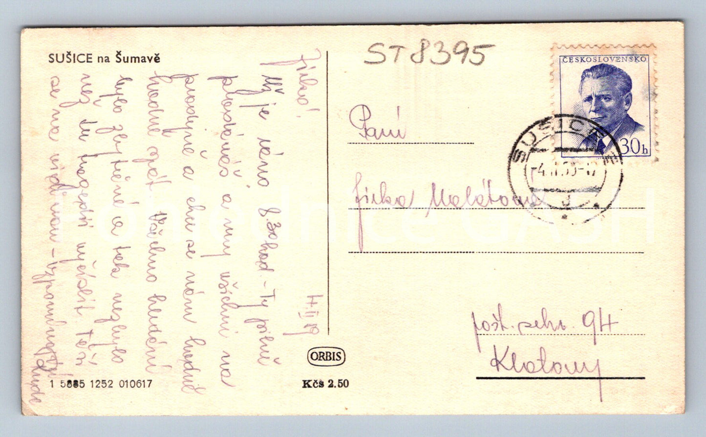 Pohlednice SUŠICE NA ŠUMAVĚ (ST8395)