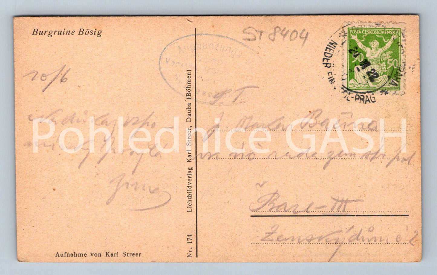 Pohlednice BURGRUINE BÖSIG (ST8404)