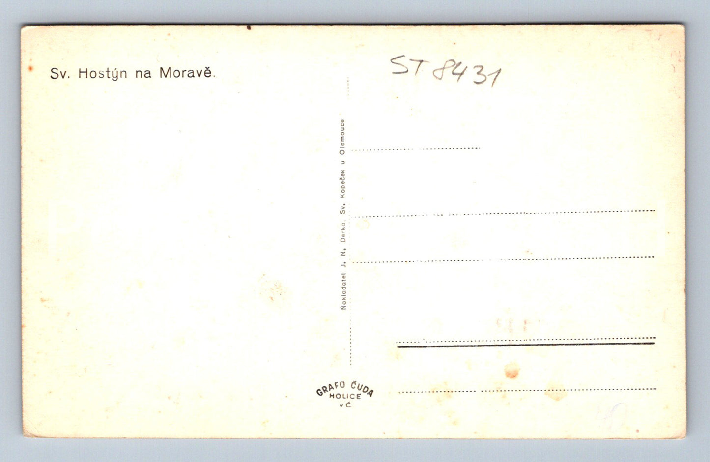 Pohlednice SV. HOSTÝN NA MORAVĚ (ST8431)
