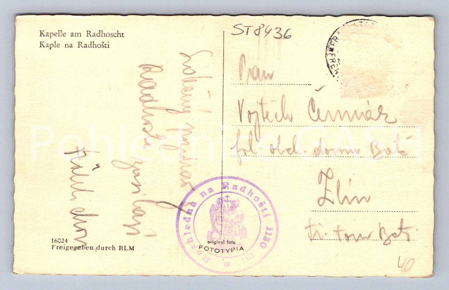 Pohlednice KAPLE NA RADHOŠTI (ST8436)