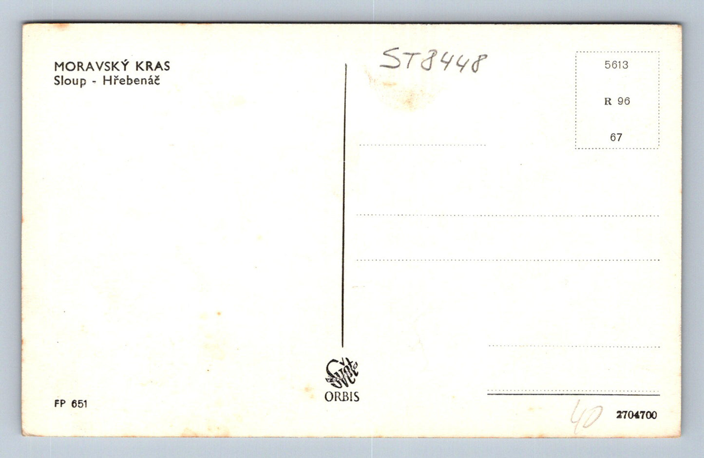 Pohlednice MORAVSKÝ KRAS (ST8448)