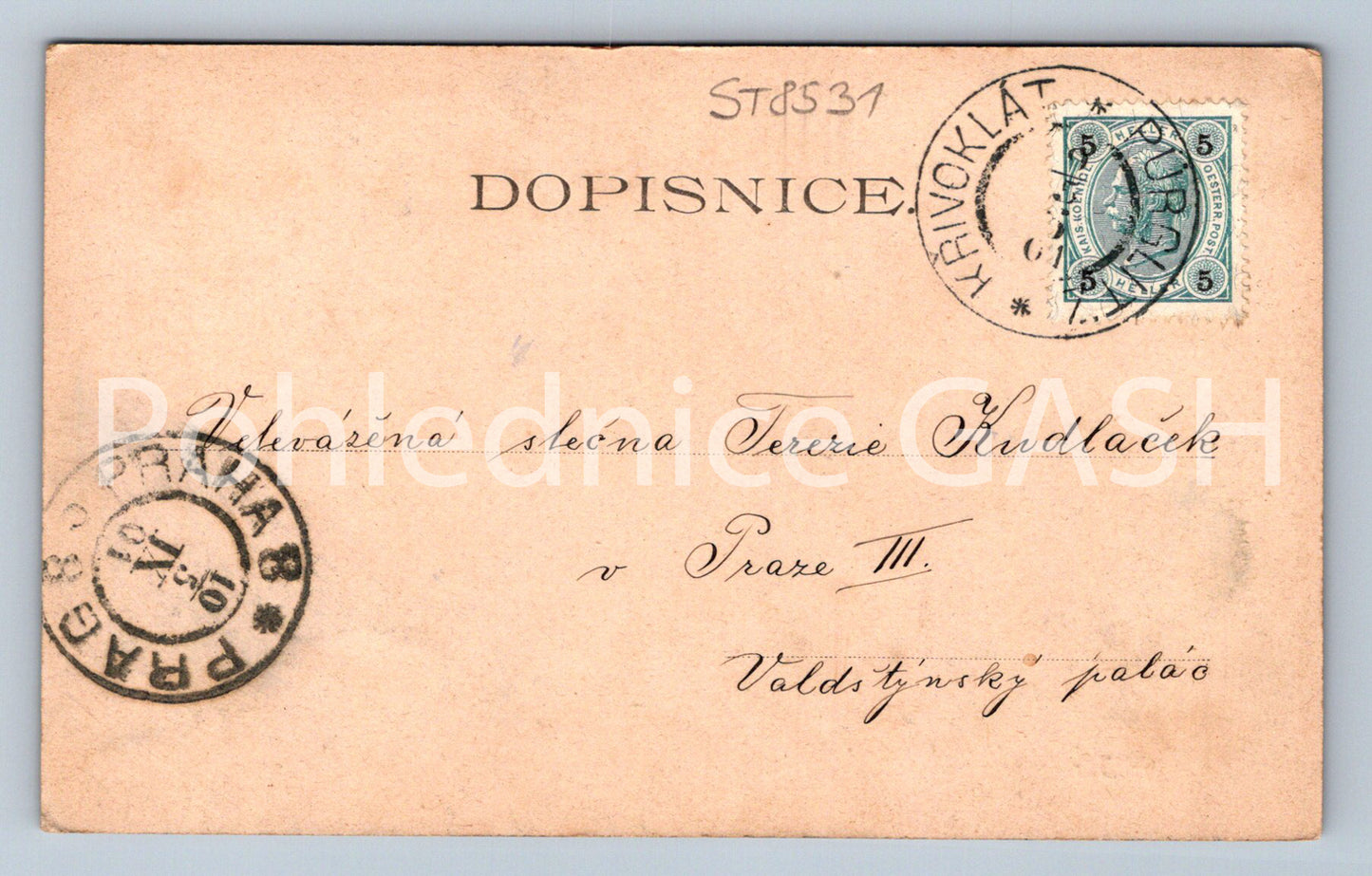 Pohlednice HRAD KŘIVOKLÁT dlouhá adresa (ST8531)