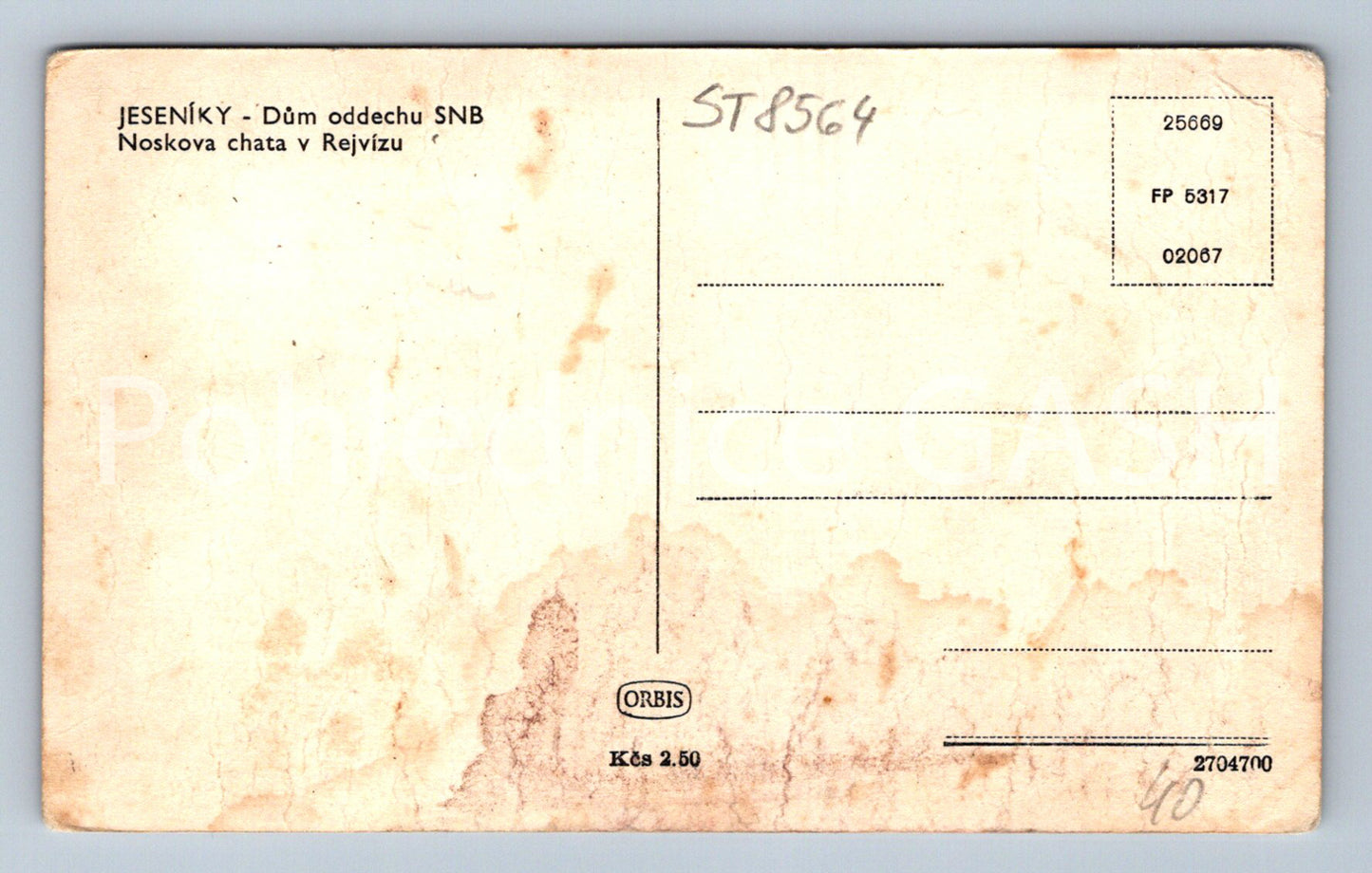 Pohlednice JESENÍKY (ST8564)
