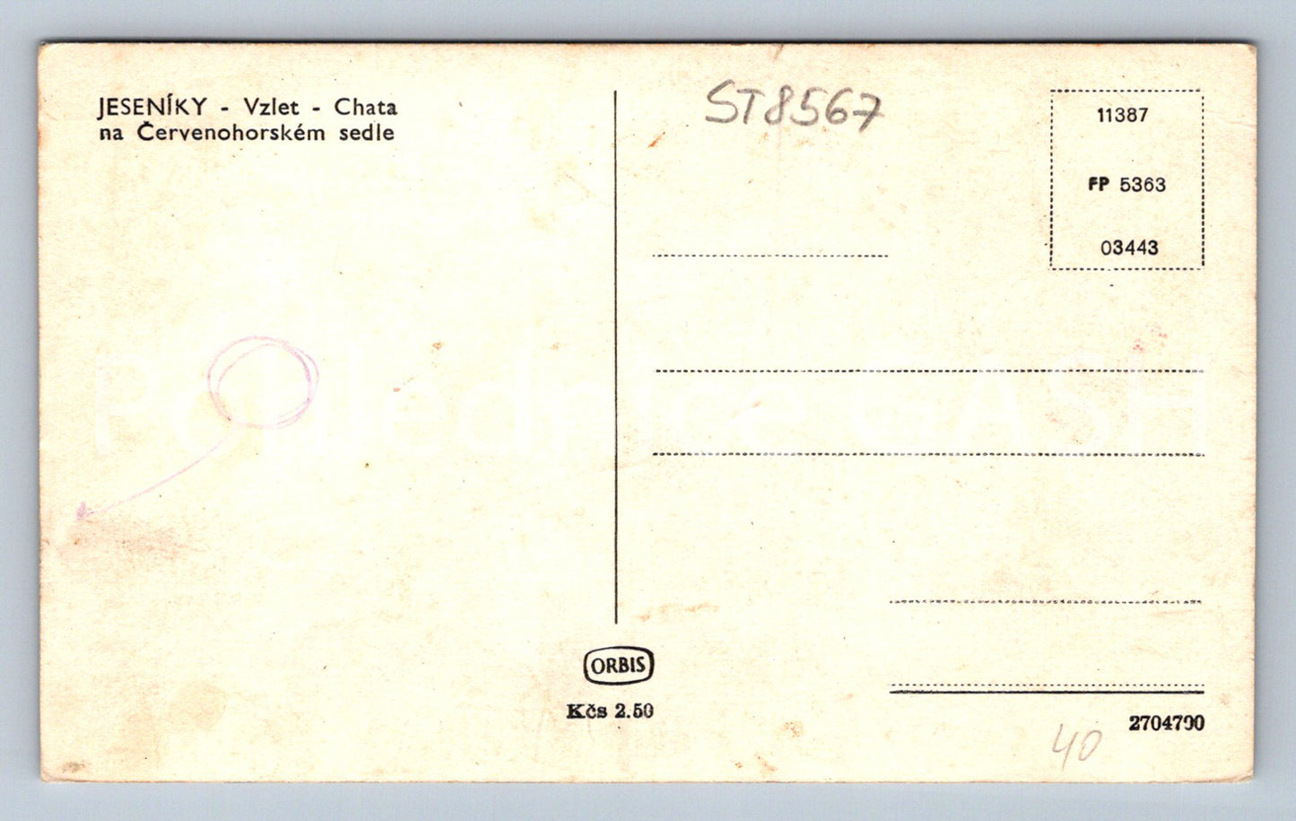 Pohlednice JESENÍKY (ST8567)