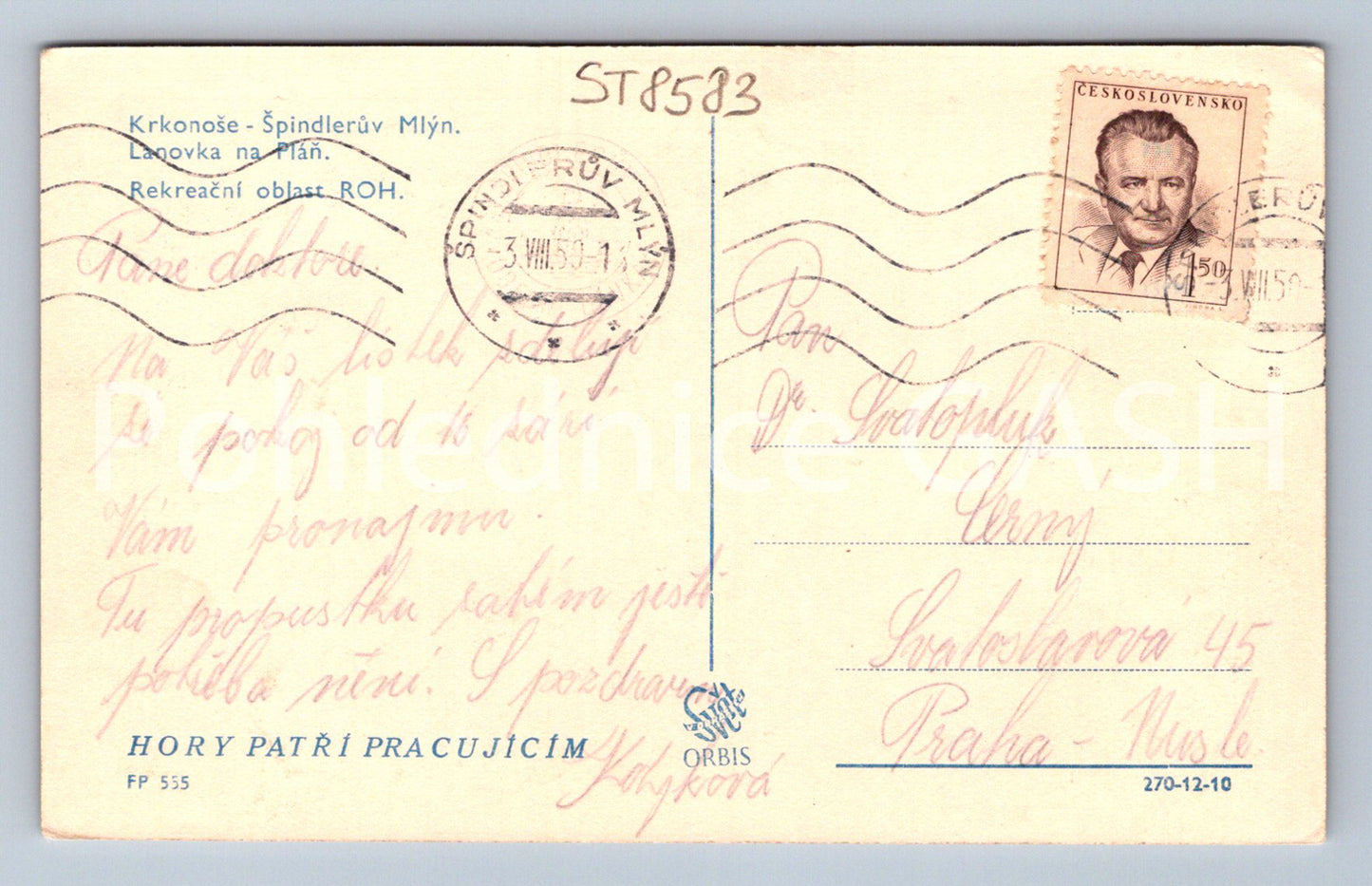 Postcard KRKONOSE - ŠPINDLERŮV MLÝN (ST8583)