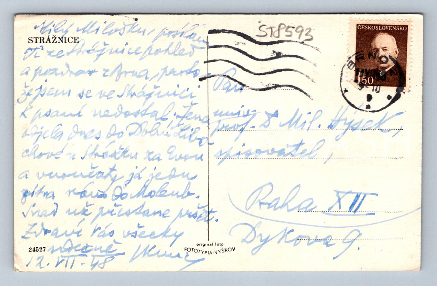 Pohlednice STRÁŽNICE (ST8593)