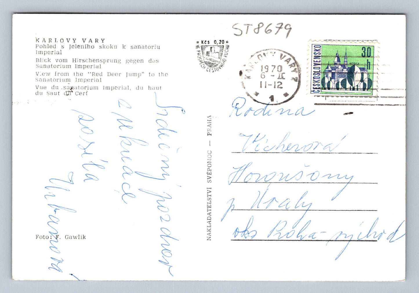 Pohlednice KARLOVY VARY (ST8679)
